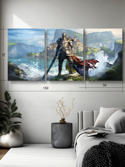 Картина The Elder Scrolls 150х70 (50х70х3шт) на стену