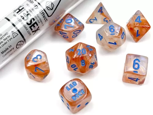Chessex Dice Set Borealis Lab Rose Gold/Blue (7 set)