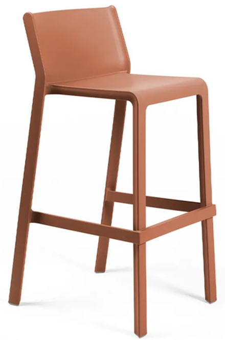 Стул пластиковый барный Nardi Trill Stool, кирпичный