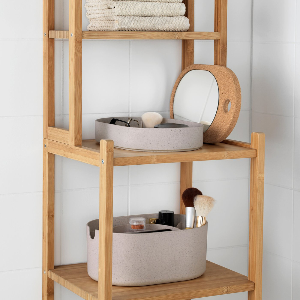 IKEA SAXBORGA  (ИКЕА САКСБОРГА)  -  Коробка с зеркальной крышкой - пластик пробка 24х17 см