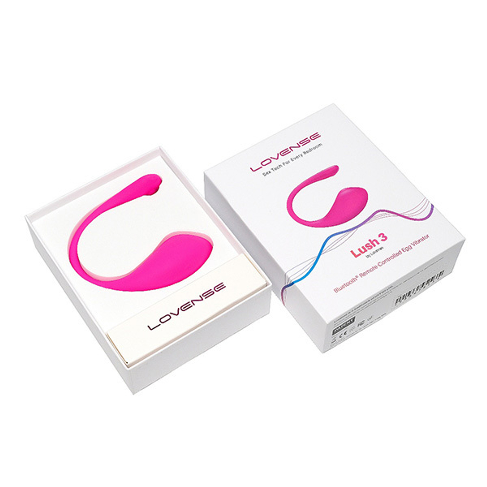 Розовое силиконовое виброяйцо 18см с управлением через приложение Lovense Lush 3 Smart Vibrating Egg Pink LE-10