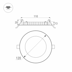 Светильник DL-120M-9W Warm White (Arlight, IP40 Металл, 3 года) 020107