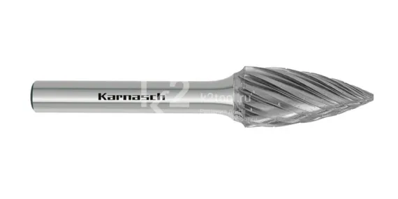 Борфреза твердосплавная Karnasch форма G, 12DINх25х6х70 мм, насечка HP-3 PRO, без покрытия, арт. 11.4096-040