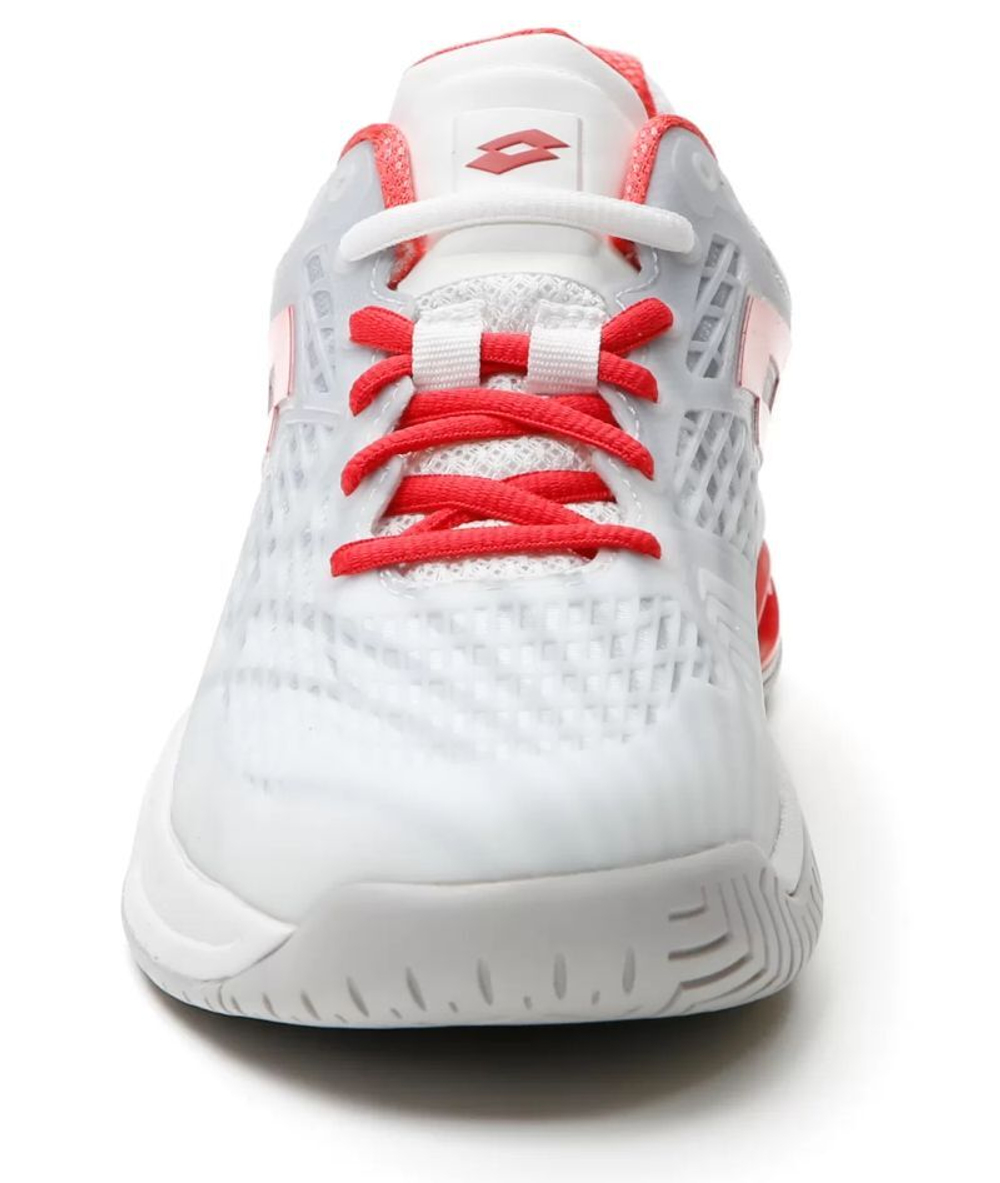 Женские Кроссовки теннисные Lotto Mirage 100 Speed - all white/red poppy