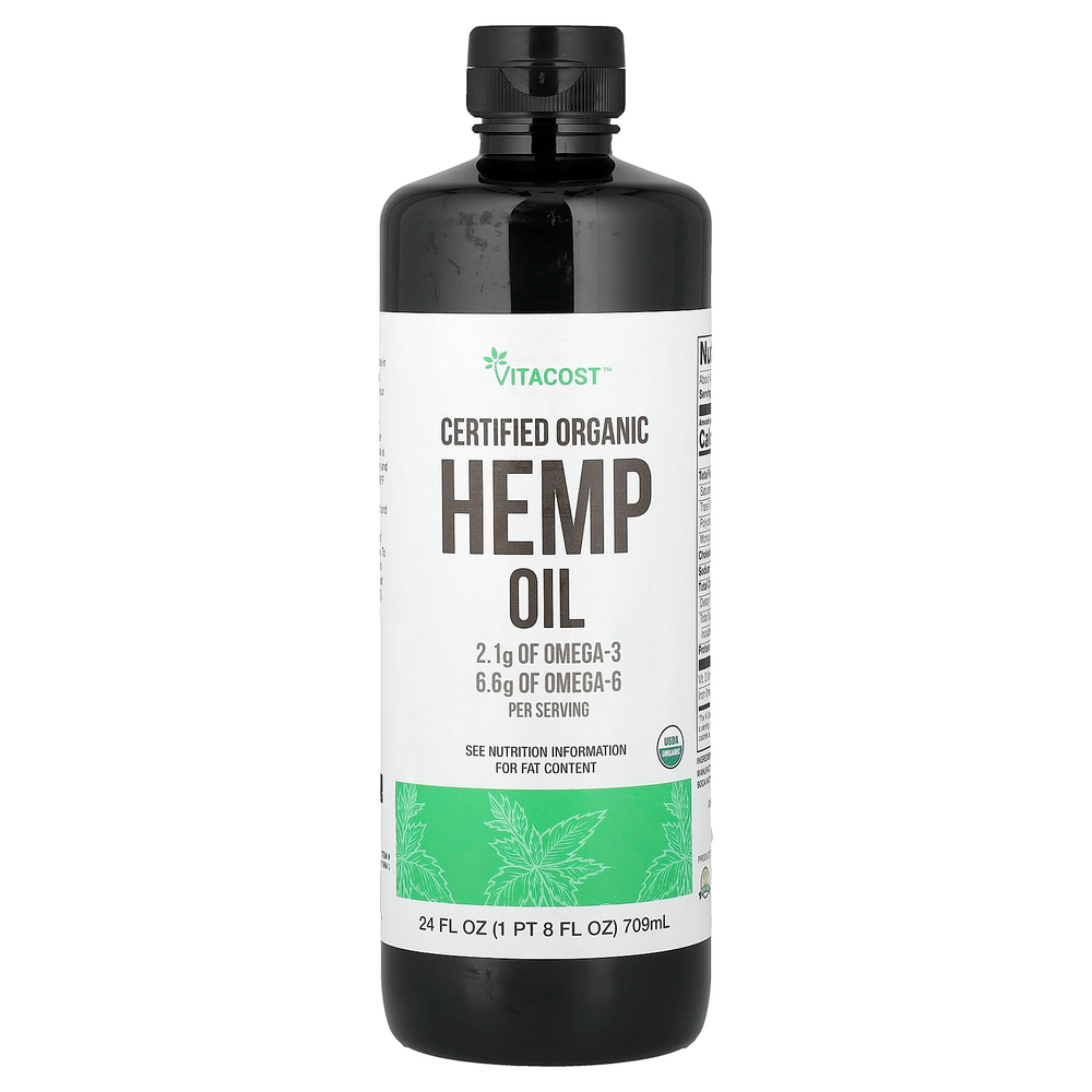 Vitacost, Certified Organic Hemp Oil, 24 fl oz (709 ml)