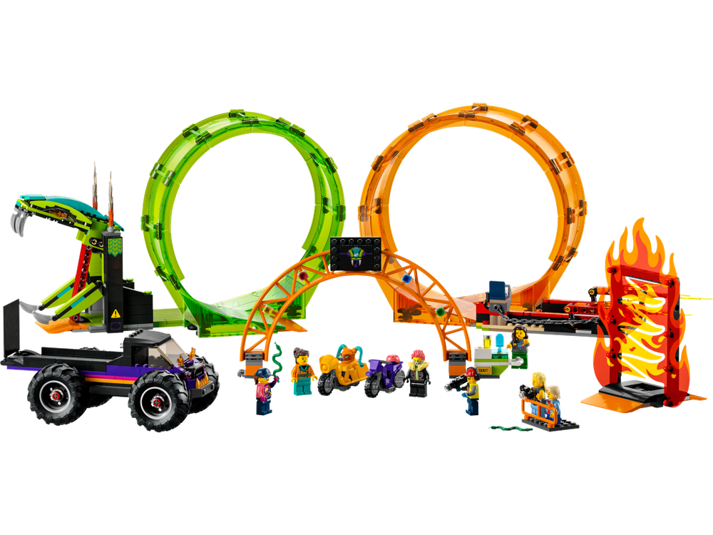 Конструктор Лего Сити Трюковая арена Двойная петля | LEGO City Stunt Arena Double Loop 60339, 714 деталей (7+)