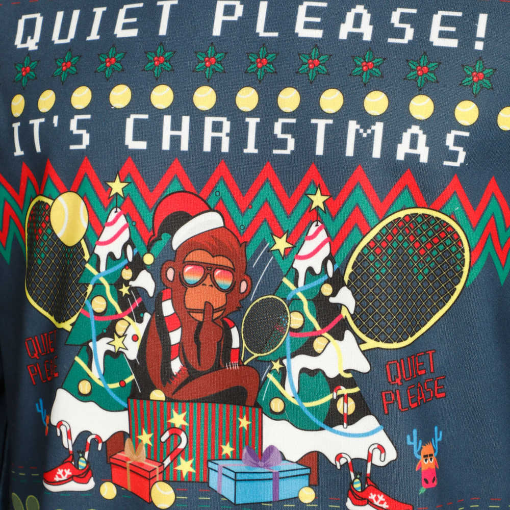 Мужская кофта теннисная Quiet Please Ugly Christmas Sweatshirt Men - Blue, Multicoloured