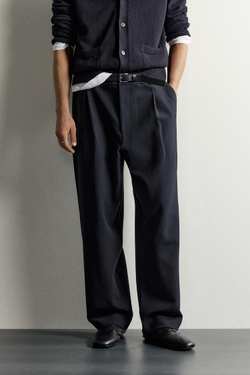ZARA БРЮКИ RELAXED FIT СО СКЛАДКАМИ, ПОЛОСКИ
