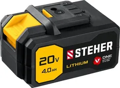 Аккумулятор "STEHER" V1-20-4 (20В, 4Ач, Li-Ion) тип V1