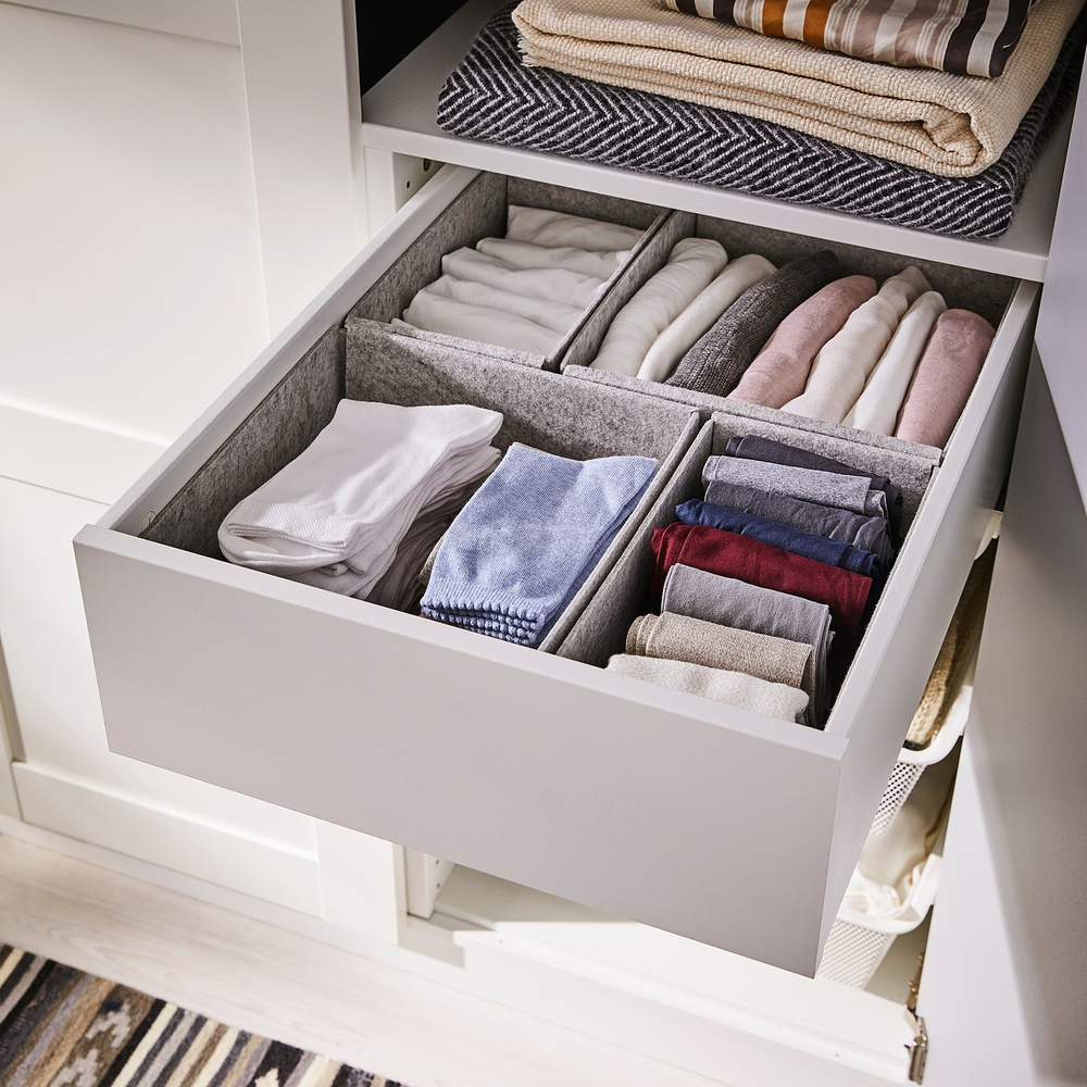 IKEA KOMPLEMENT  (ИКЕА КОМПЛЕМЕНТ)  -  Коробка - светло-серая 25x27x12 см