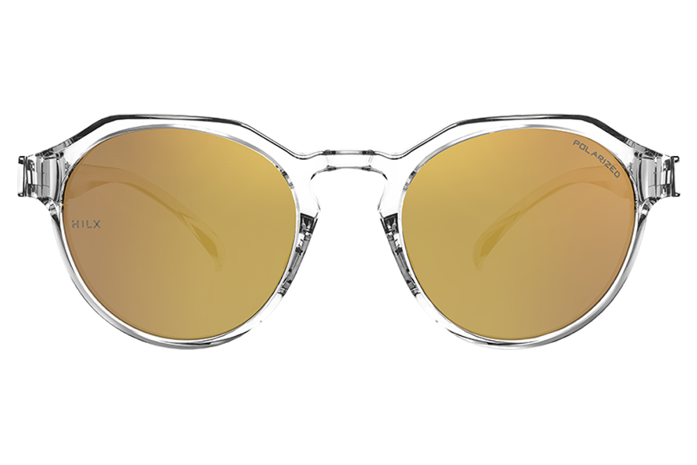 Спортивные очки HILX Feral Shiny Crystal / Gold Mirror Polarized Lens