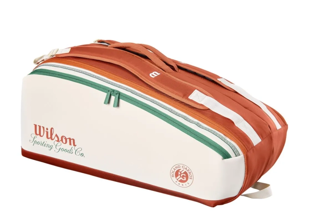 Сумка теннисная Wilson Roland Garros Super Tour 9PK 2026 - cream/clay/green