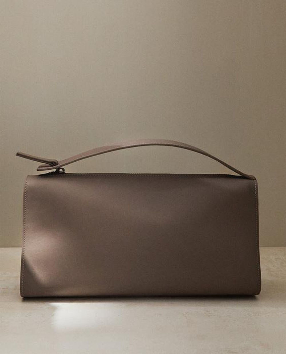 ZARA HOME МИНИ-КОЖАНАЯ СУМКА, СЕРО-КОРИЧНЕВЫЙ