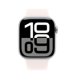 Умные часы Apple Watch Series 10 GPS, 42mm, Silver Aluminium Case with Sport Band S/M, Light Blush (Серебристый)