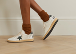 Кеды Golden Goose Ballstar glittered distressed leather sneakers