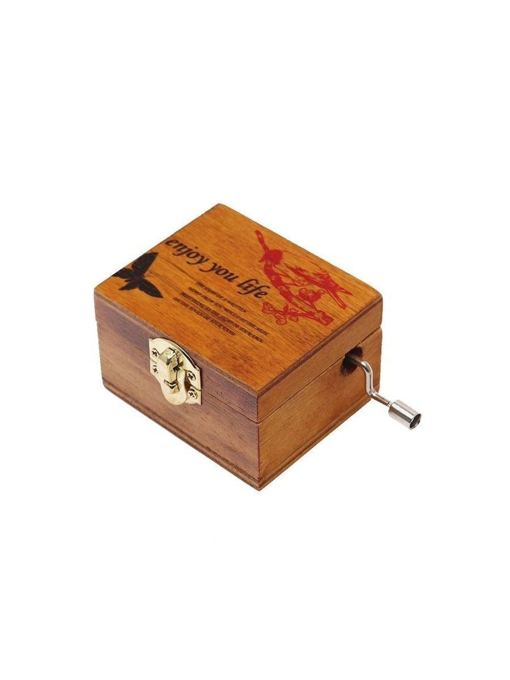 Музыкальная шкатулка-шарманка "Птица" 6х4х6см