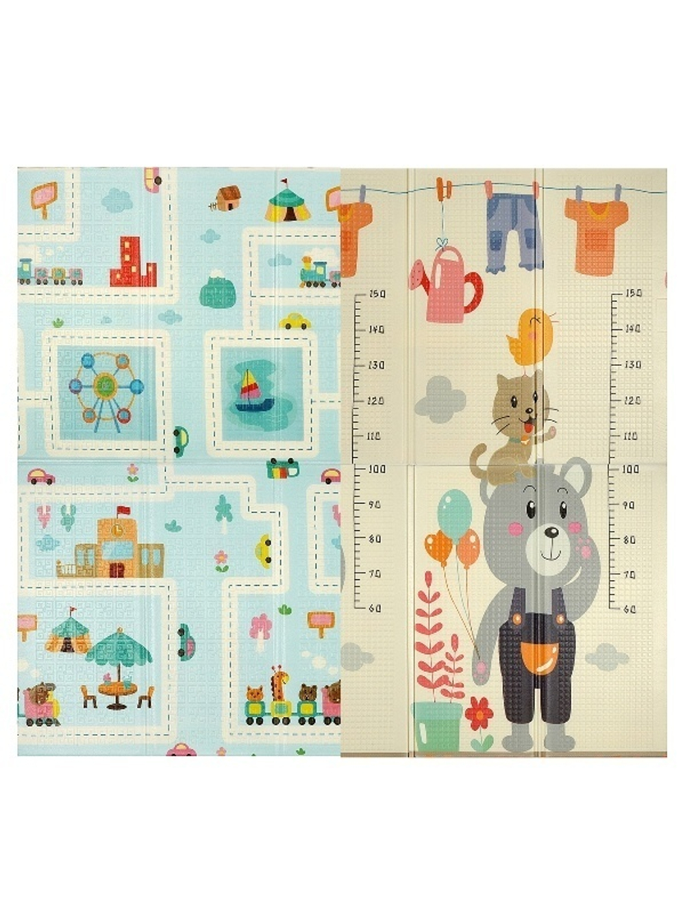 107238/Развивающий игровой коврик Elefantino, двусторонний, складной, размер 180*200*1 см