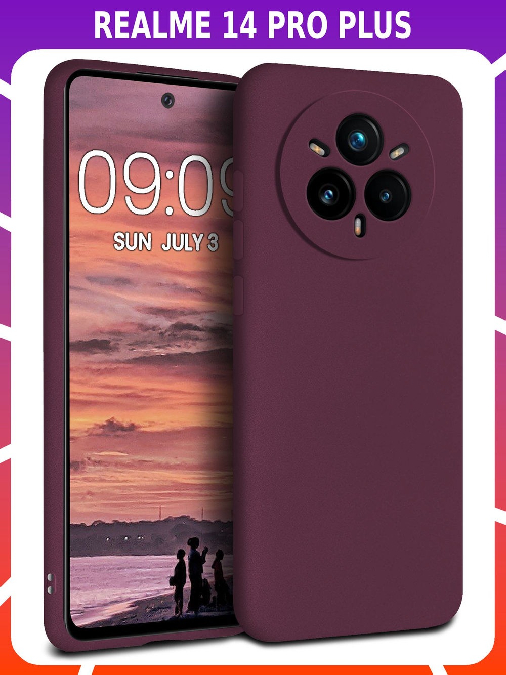 Мягкий Soft Touch чехол из силикона для REALME 14 PRO PLUS с бархатной подкладкой