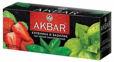 "            Акбар 25пак/15 черн.""Клубника базилик""  с/я ООО""Яковлевская ЧФ"" "
