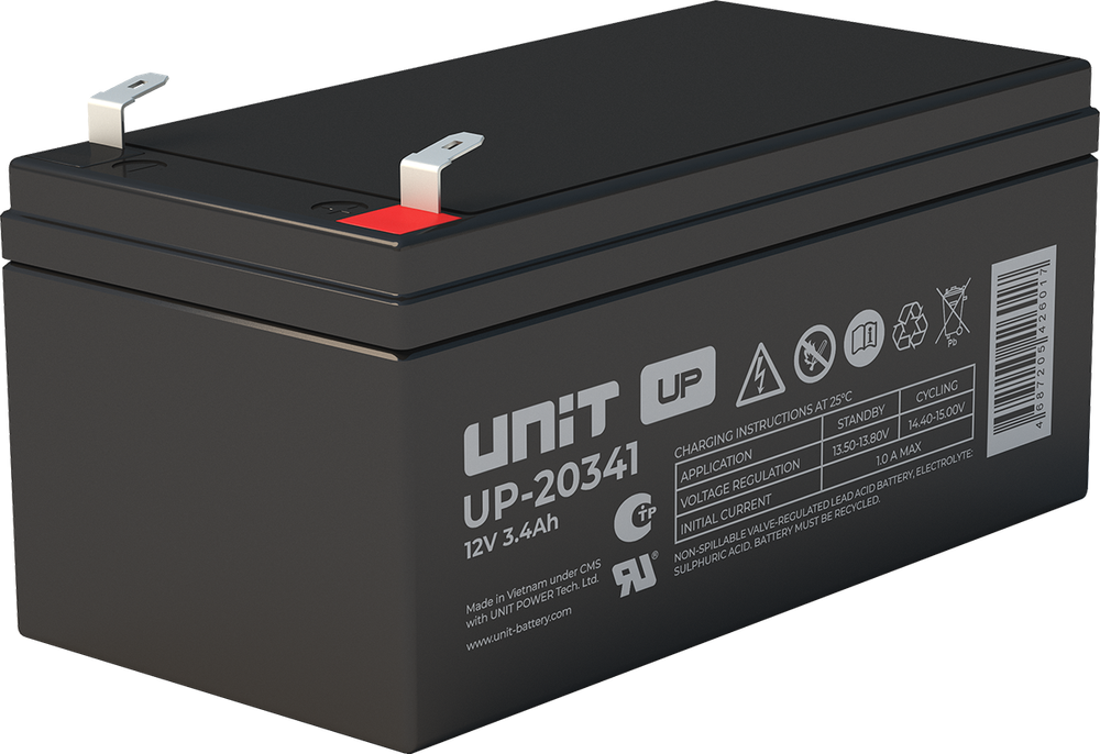 Аккумулятор UNIT UP-20341 - AGM ( 12В / 3,4Ач )