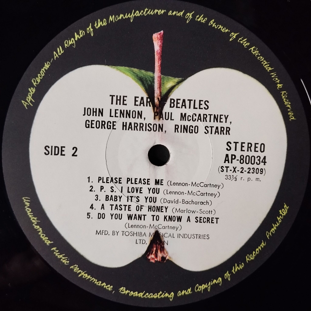 Винтажная виниловая пластинка LP The Beatles The Early Beatles (Japan 1974) (No Obi) Twist And Shout