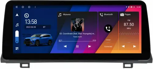 Магнитола для Honda Accord 10 2017-2023 - Canbox H-Line 0340 монитор 12.3" QLED в стиле BMW на Android 10, Быстрая, ТОП-процессор, CarPlay, 4G SIM-слот