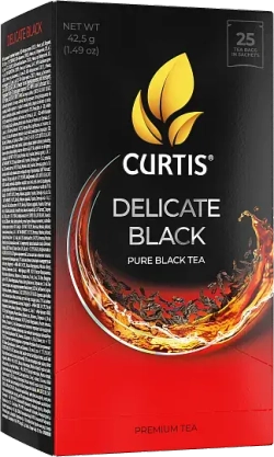 Curtis Delicate Black, чёрный чай, 25 × 1,7г. Кёртис