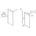 Душевая перегородка Vincea Волк-Ин (Walk-In) VSW-1HP100GWBG, 1000*2000,браш.золото, стекло ламинир. с золотыми нитями