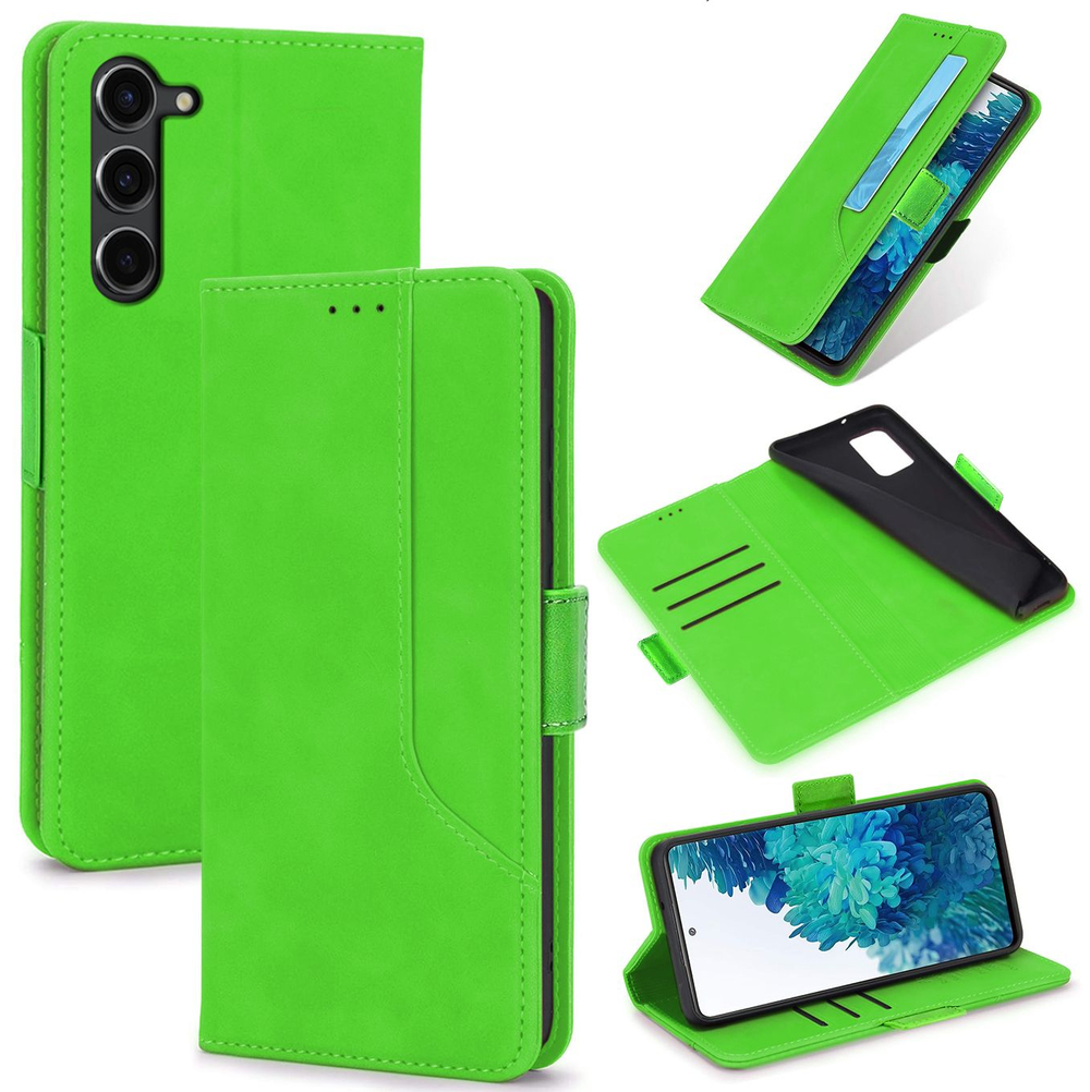 Стильный чехол-книжка из кожи для SAMSUNG GALAXY S23 PLUS с отделом для наличных, 3 слотами для карт и подставкой