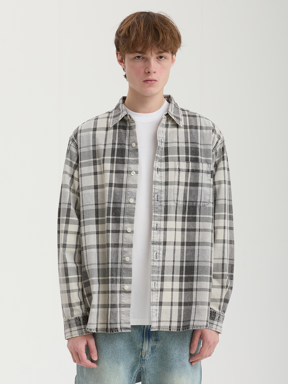 Мужская Рубашка Washed Check