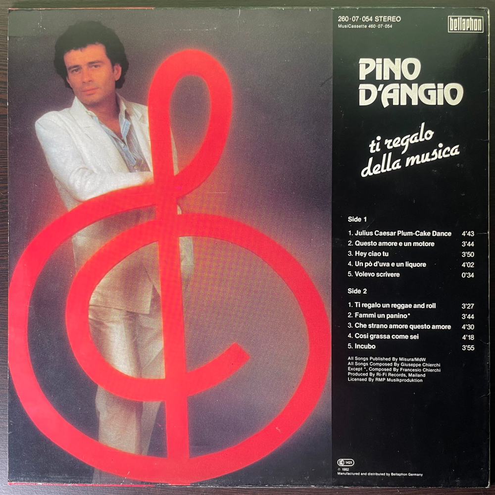 Pino D'Angio ‎– Ti Regalo Della Musica (Германия 1982г.)