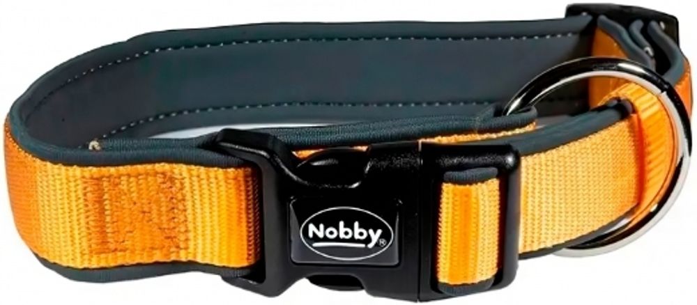 Nobby Ошейник Classic Preno для собак, нейлон, оранжевый серый, 15-20 мм, 25-35 см