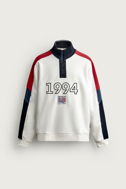 ZARA ТОЛСТОВКА С ВОРОТНИКОМ НА МОЛНИИ USA 94 FIFA WORLD CUP™ FIFA CLASSICS, ЖЕЛТОВАТО-БЕЛЫЙ