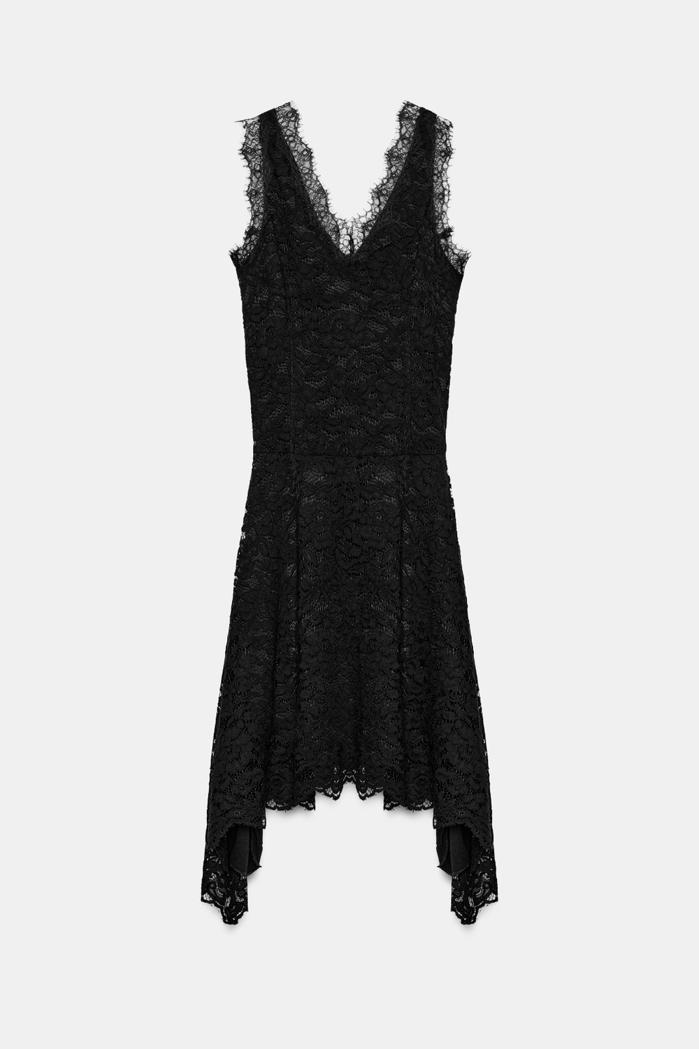ZARA ПЛАТЬЕ С КРУЖЕВОМ — ZW COLLECTION, ЧЕРНЫЙ