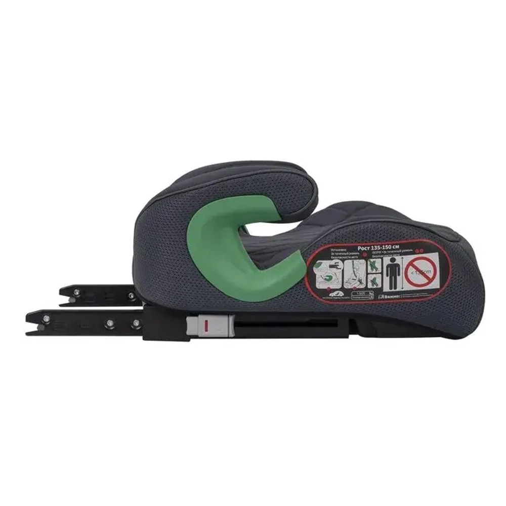Автокресло-бустер QuickFix ISOFIX, группа 3 (135-150 см, 15-36 кг, серый-серая сетка )