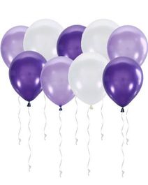 Воздушные шары фиолетово-белое ассорти 25 шт, 12"/30 см