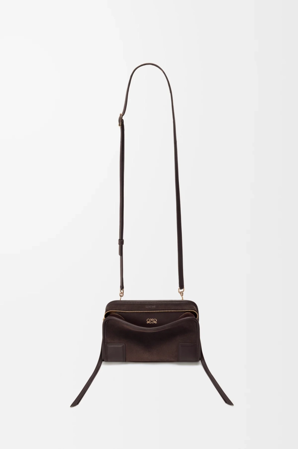 Loewe Мини-сумка Amazona 180 из мягкой телячьей кожи, темно-каштановый