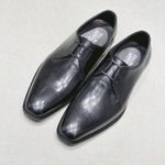 Мужские кожаные дерби Ferragamo с перфорацией — чёрные — фото 3