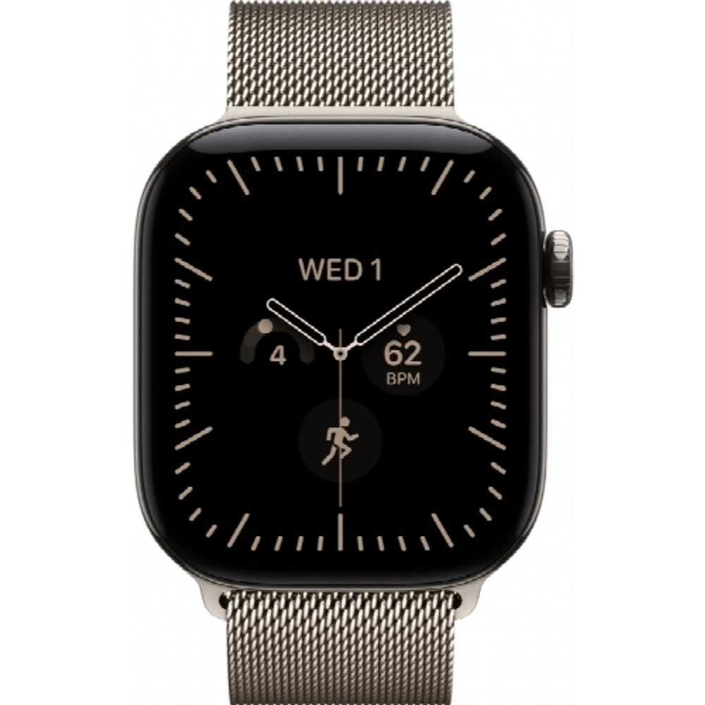 Apple Watch S12 46 mm Natural Titanium Case | Natural Milanese Loop, S/M