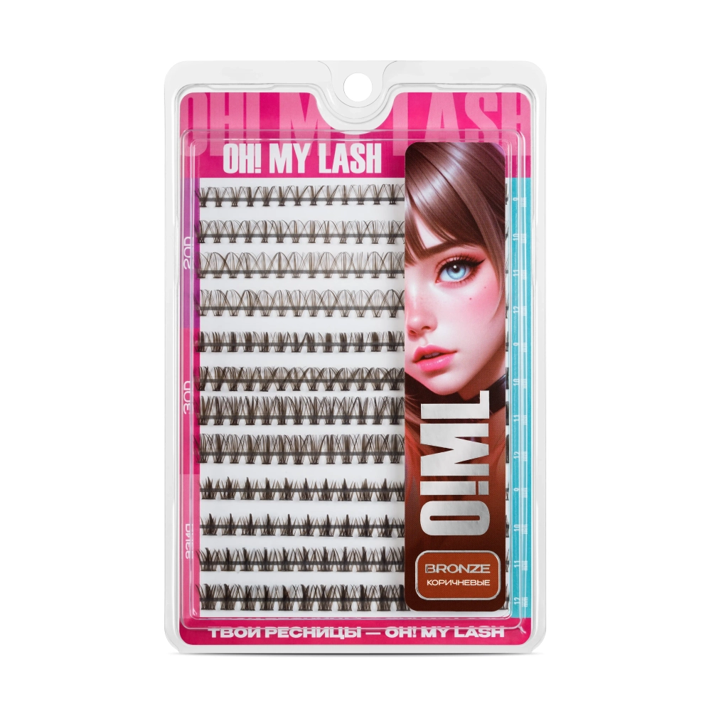 Набор коричневых накладных ресниц "Bronze" OH! MY LASH
