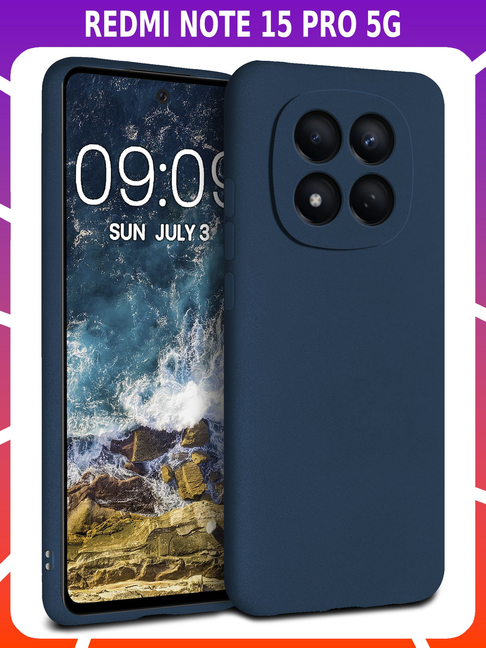 Мягкий Soft Touch чехол из силикона для REDMI NOTE 15 PRO 5G с бархатной подкладкой
