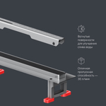 Трап для душа линейный, универсальный затвор Slim line, 100 см AM.PM MasterFlow W01SC-S11-100-05SB