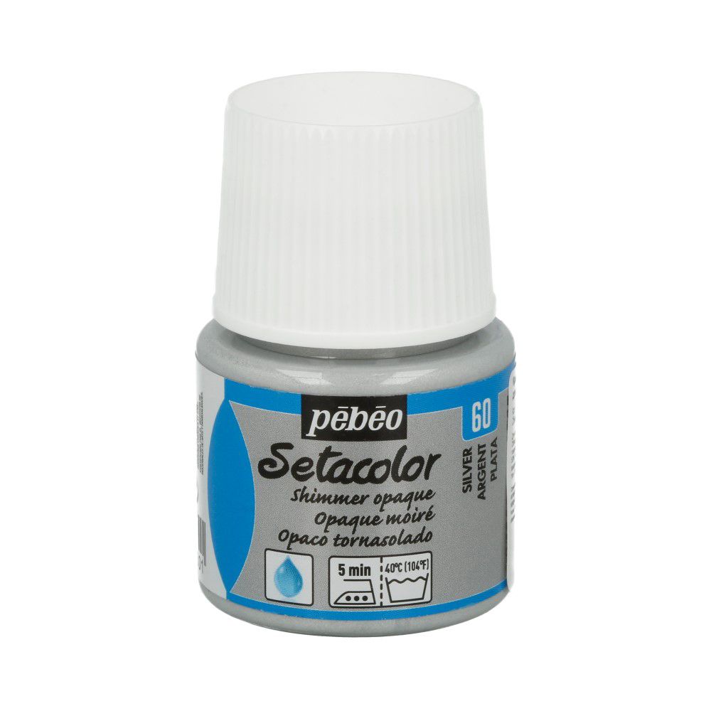 Краска для темных и светлых тканей мерцающая Setacolor 45 мл 295-060 серебро, Pebeo Краска для темных и светлых тканей мерцающая Setacolor 45 мл 295-060 серебро, Pebeo