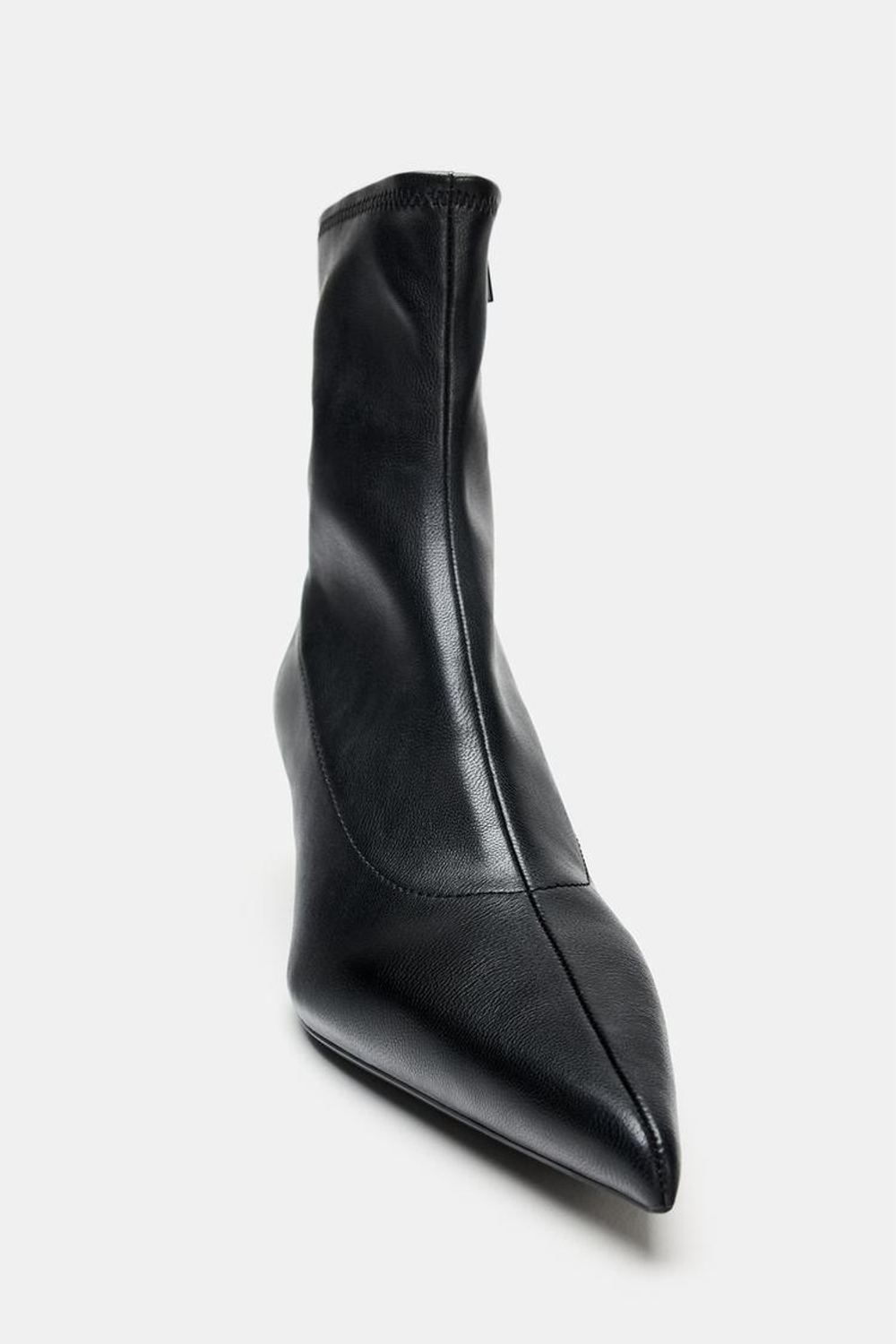 ZARA ЭЛАСТИЧНЫЕ БОТИЛЬОНЫ НА КАБЛУКЕ, ЧЕРНЫЙ