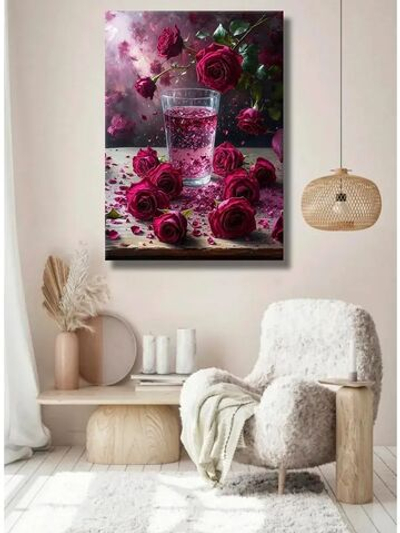 Картина "Розовый водопад", для интерьера 30х40см 1шт.