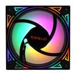 Комплект из 3 вентиляторов ТЕСЛА (TESLA) RGB120-GD3, 120мм, 3-pin+Molex, черный-белый/FRGB, 1200rpm, 38CFM, 21дБ, антивибропрокладки (TSL-120-GD3)