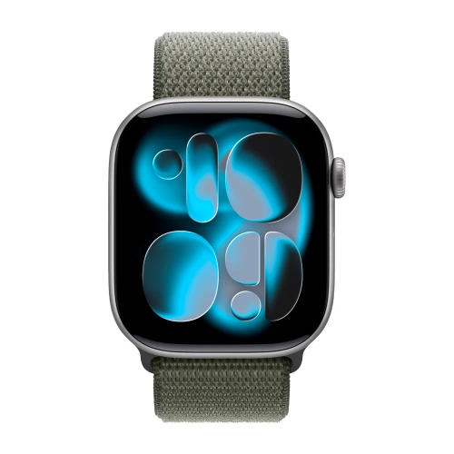Умные часы Apple Watch Series 11 GPS, 46mm, Space Gray Aluminium Case with Forest Sport Loop