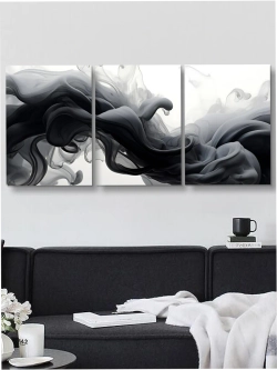 Картина Черные брызги модульная 50x70см 3шт.