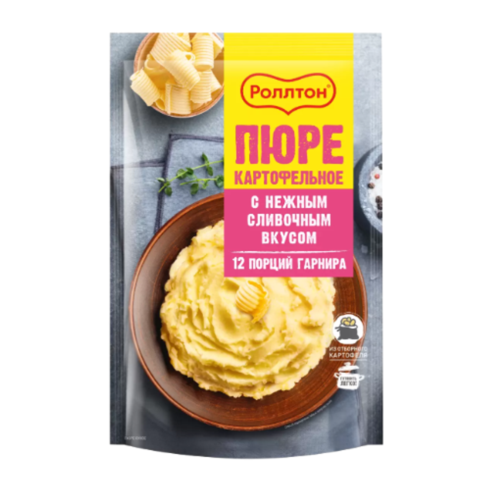 РОЛЛТОН Пюре картоф. - 240г - с нежн.сливоч.вкусом 12 порций в пакете 1/10
