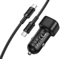 Автомобильное заряд. устр. Borofone BZ34A 1C с кабелем Type-C на Type-C 20W черное